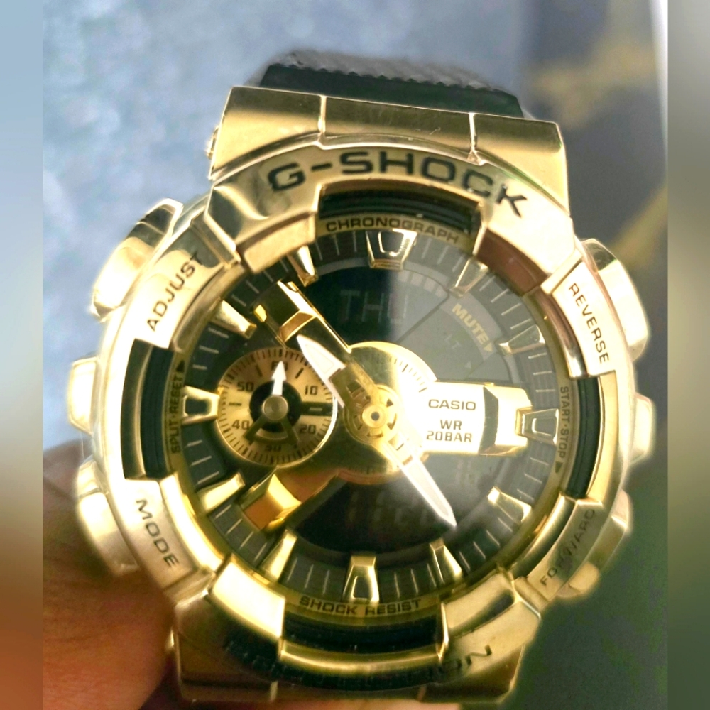 Men's Casio G-Shock Classic Gold-Tone Black Resin Strap Watch with Black and Gol